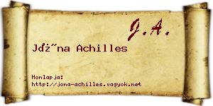 Jóna Achilles névjegykártya